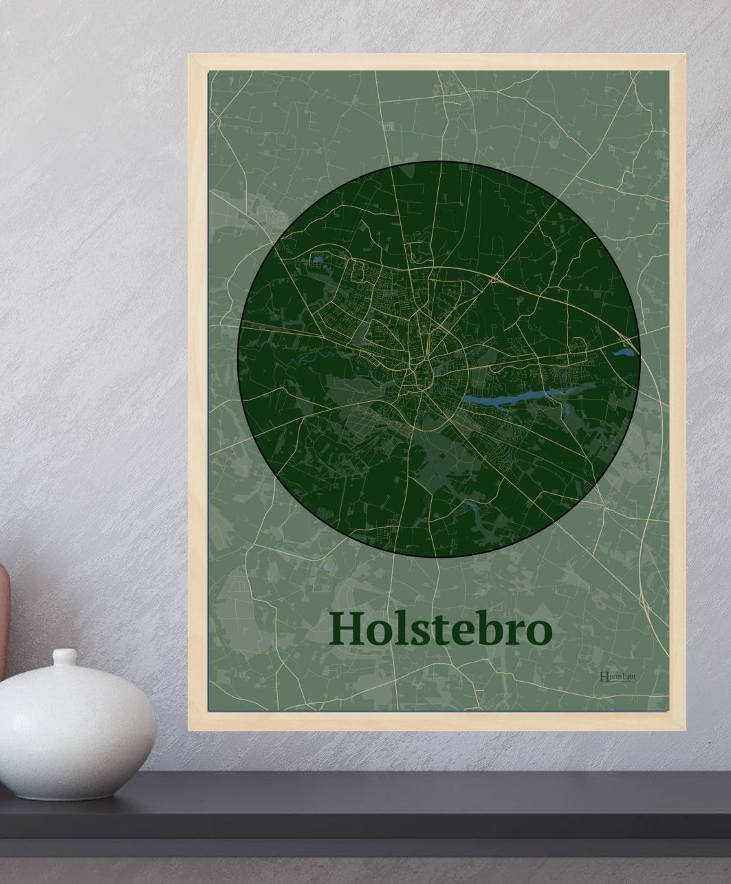 Holstebro plakat i farve og HjemEgn.dk design centrum. Design bykort for Holstebro