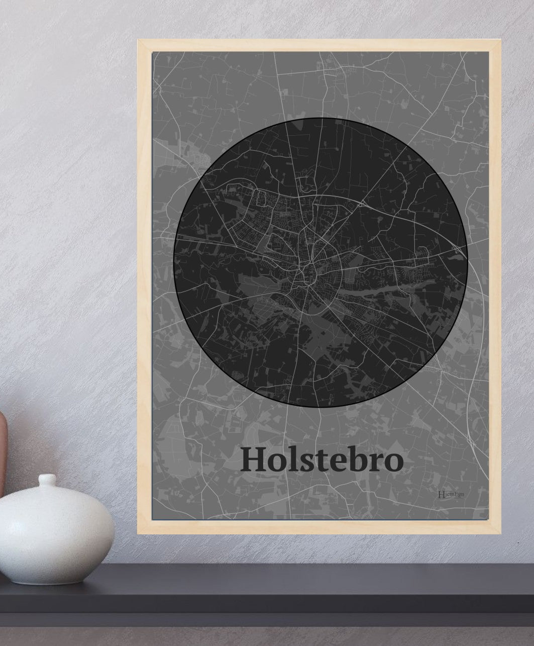 Holstebro plakat i farve og HjemEgn.dk design centrum. Design bykort for Holstebro
