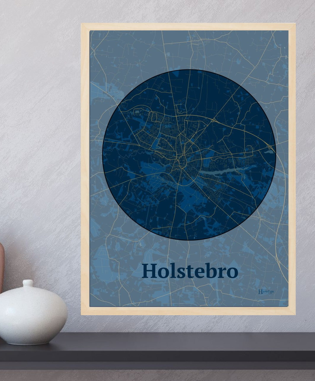 Holstebro plakat i farve og HjemEgn.dk design centrum. Design bykort for Holstebro