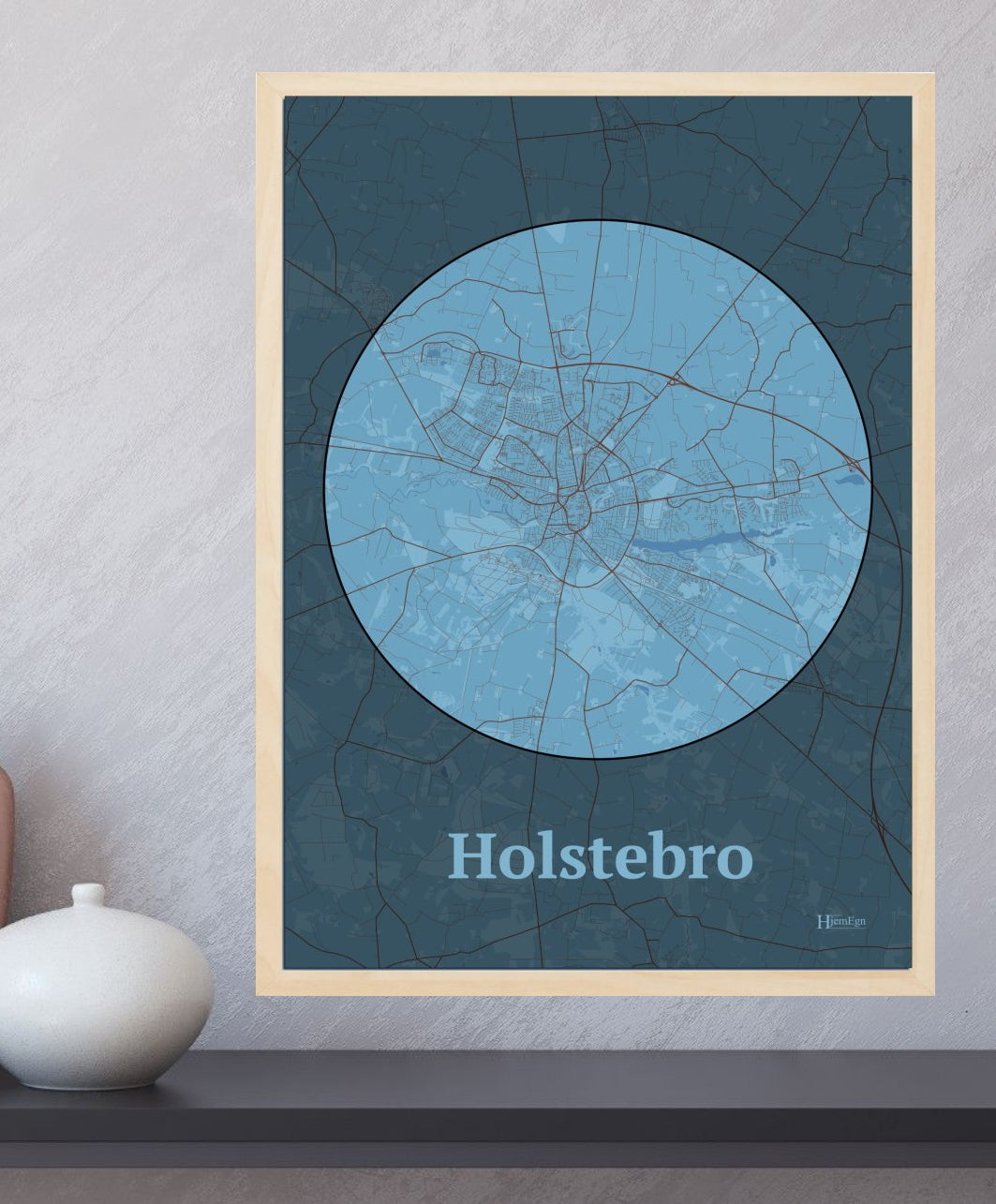 Holstebro plakat i farve og HjemEgn.dk design centrum. Design bykort for Holstebro