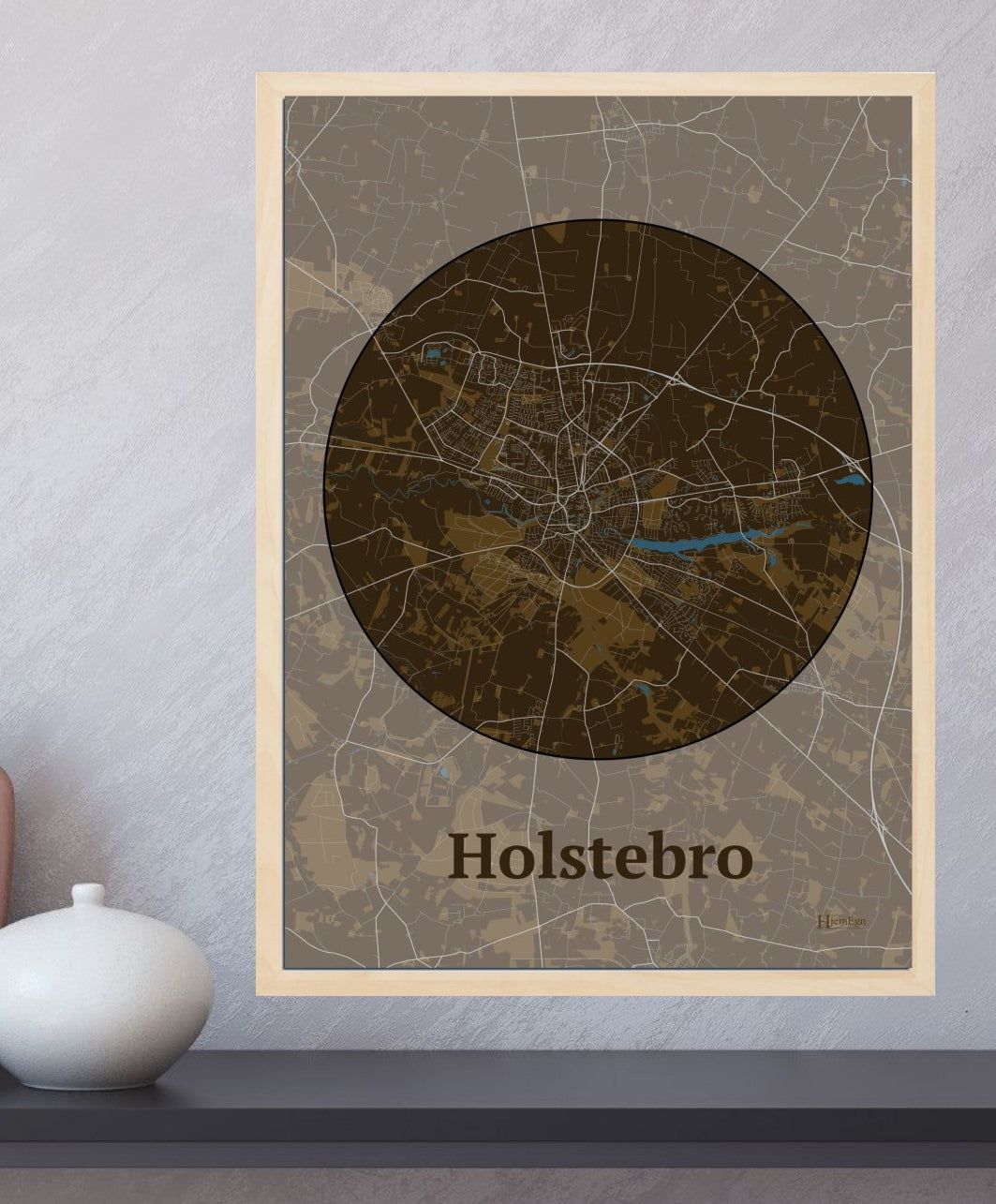 Holstebro plakat i farve og HjemEgn.dk design centrum. Design bykort for Holstebro
