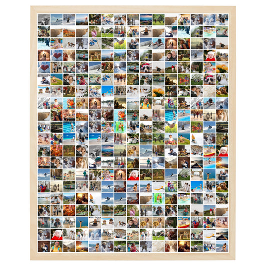 foto kollage i hvid baggrund med 300 fotos i grid design