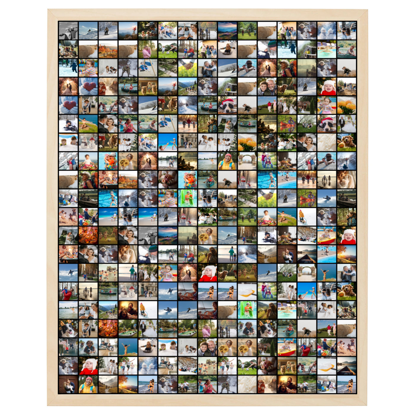 foto kollage i sort baggrund med 300 fotos i grid design