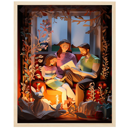 Billedet viser en hyggelig familie-aften med julefilm og masser af kærlighed.
