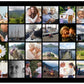 Foto collage i grid design med sort baggrund, på højkant og med op til 300 personlige fotos - fra din Hjemegn