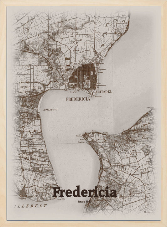 Fredericia anno år 1875 | retro plakat fra din HjemEgn | hurtig levering og høj kvalitet [køb nu] 