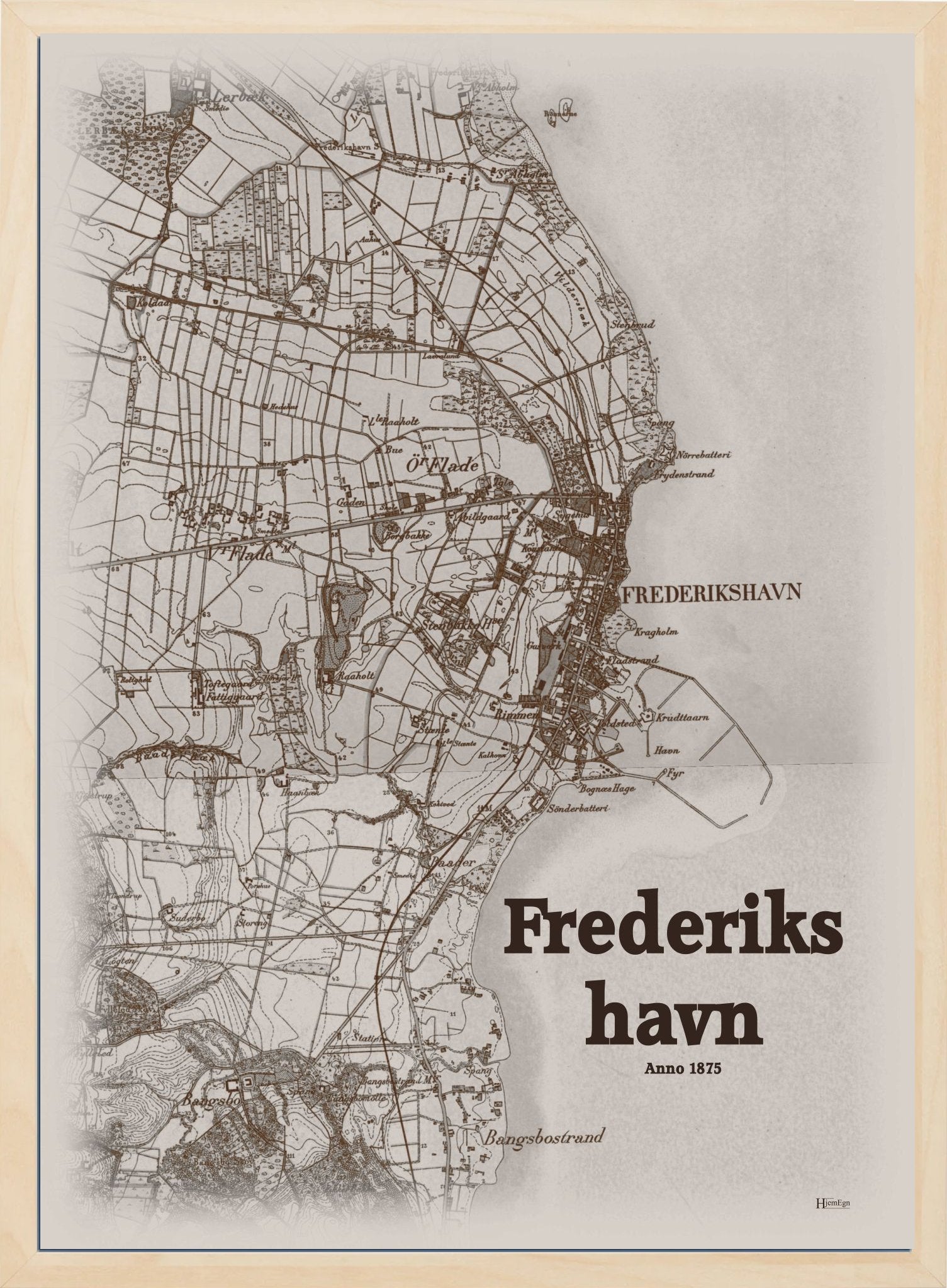 Frederikshavn anno år 1875 | retro plakat fra din HjemEgn | hurtig levering og høj kvalitet [køb nu] 