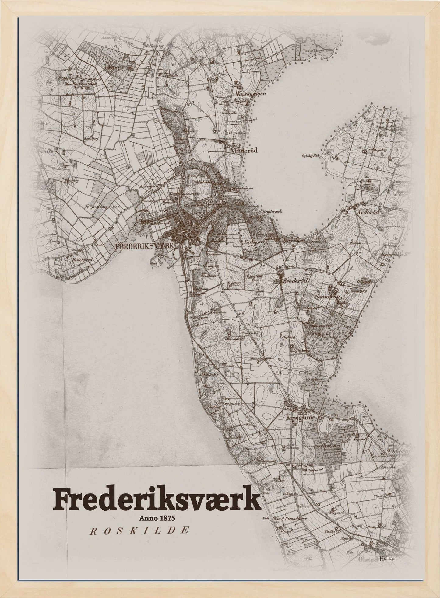 Frederiksværk 1875 - HjemEgn Nostalgi plakat - Hjemegn