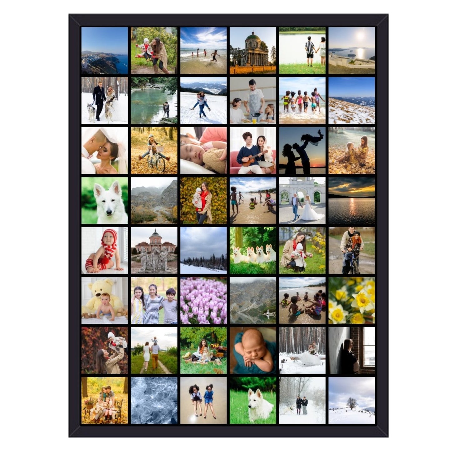 Foto collage op til 300 fotos med Grid design (lige rækker og kolonner) - vi designer for dig