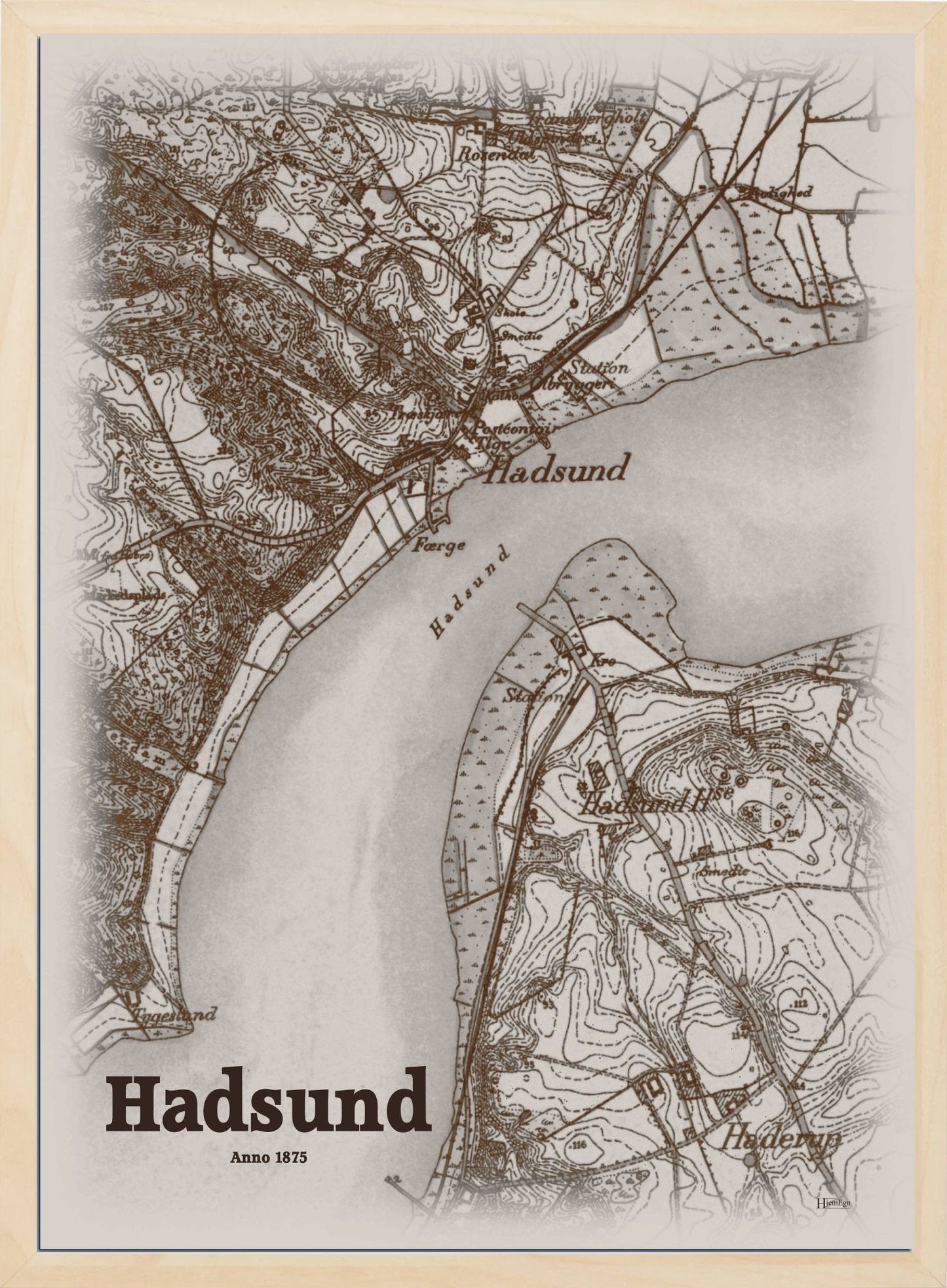 Hadsund anno år 1875 | retro plakat fra din HjemEgn | hurtig levering og høj kvalitet [køb nu] 