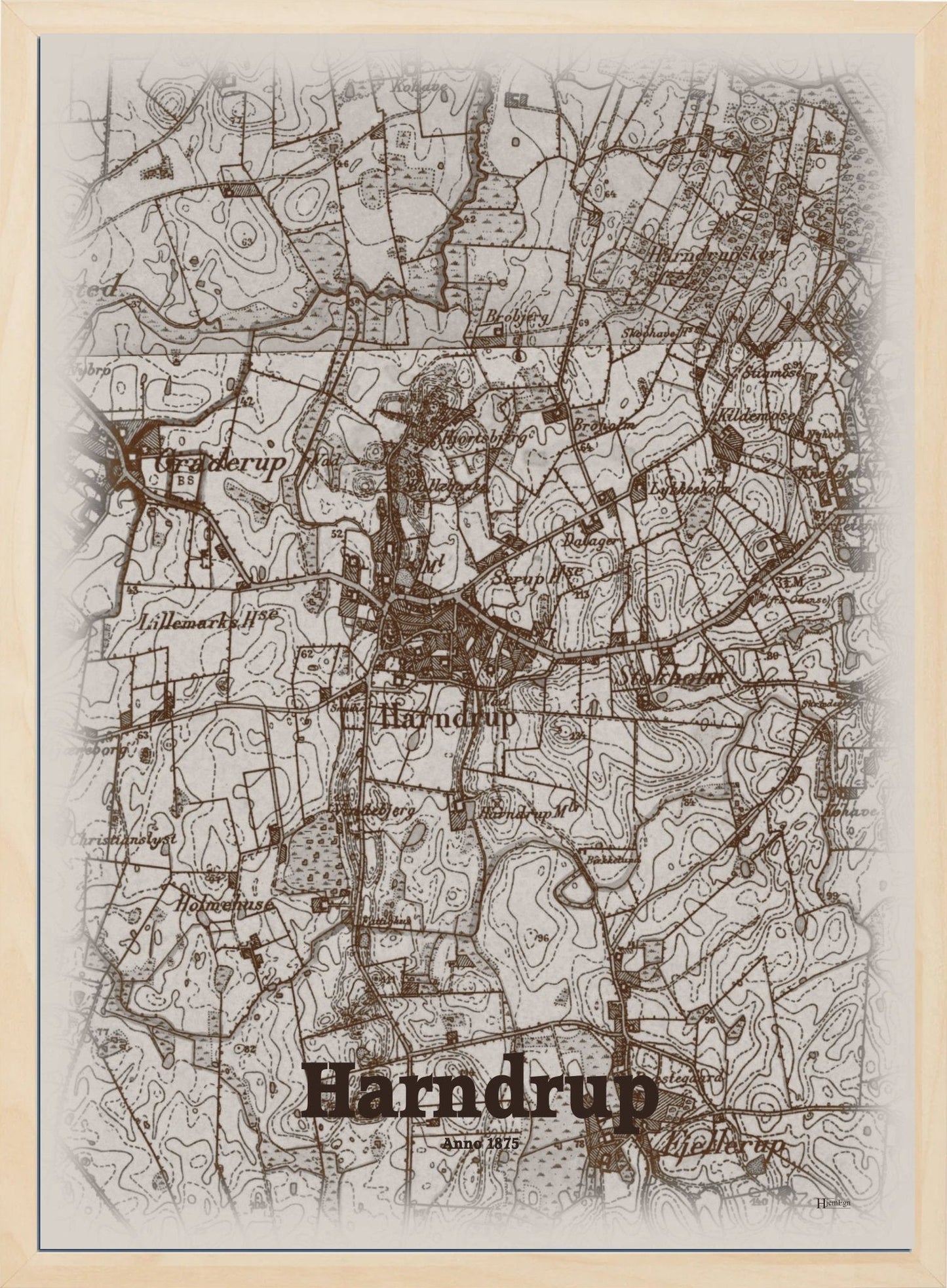 Harndrup anno år 1875 | retro plakat fra din HjemEgn | hurtig levering og høj kvalitet [køb nu] 