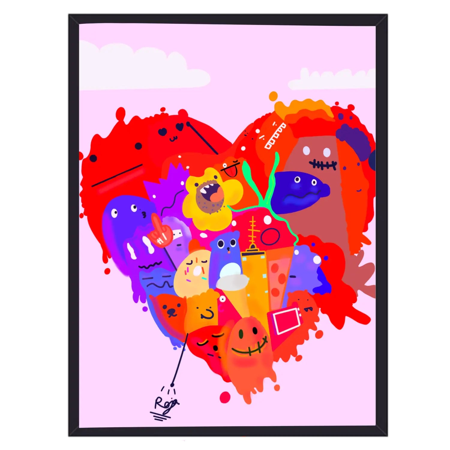 Børneplakat Hjerte designed af Raja