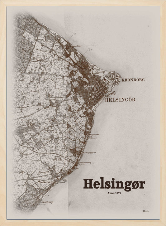 Helsingør anno år 1875 | retro plakat fra din HjemEgn | hurtig levering og høj kvalitet [køb nu] 