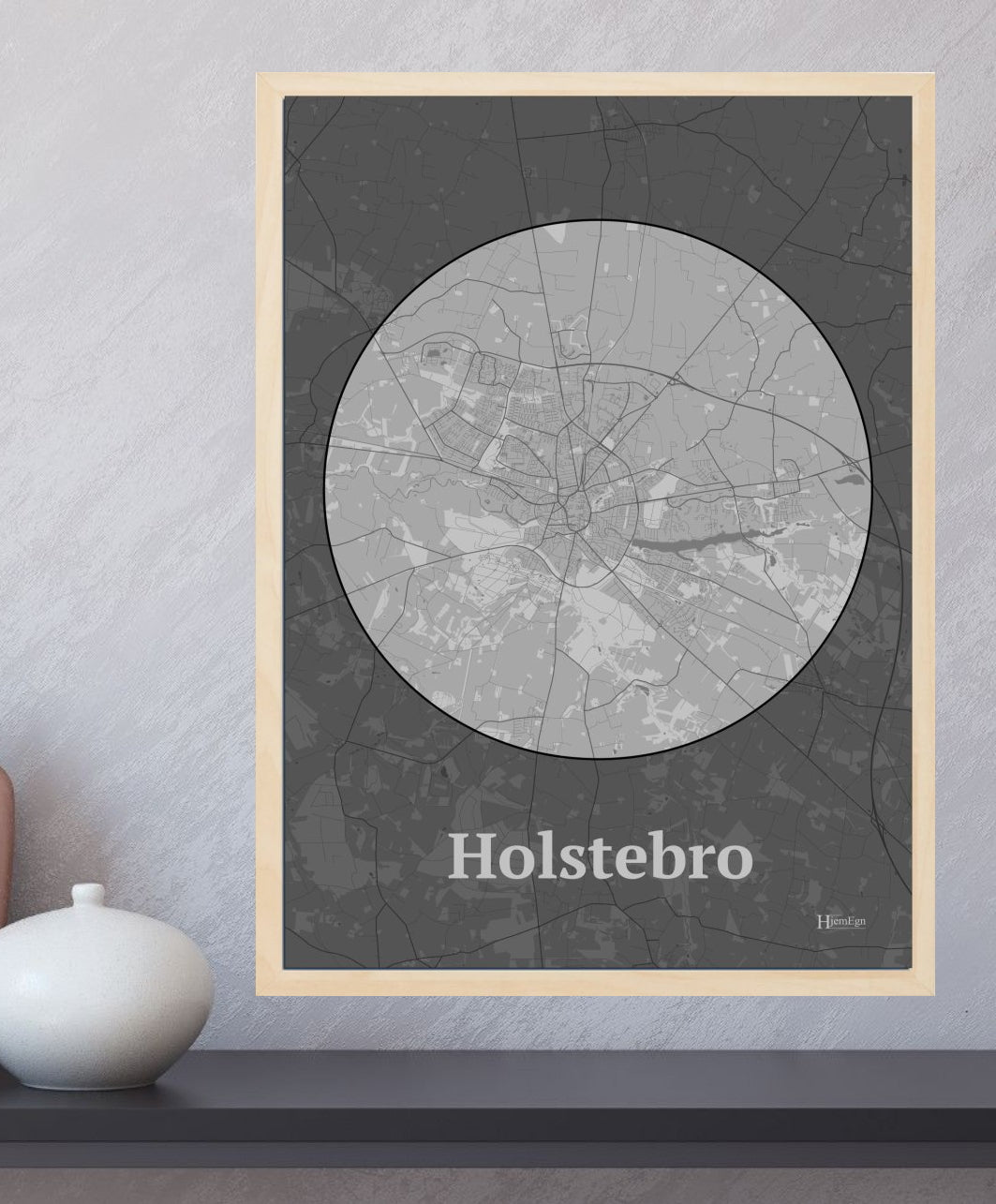 Holstebro plakat i farve  og HjemEgn.dk design centrum. Design bykort for Holstebro