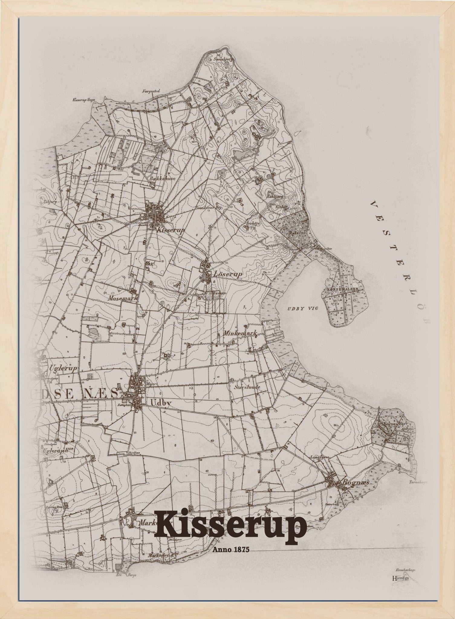 Kisserup anno år 1875 | retro plakat fra din HjemEgn | hurtig levering og høj kvalitet [køb nu] 