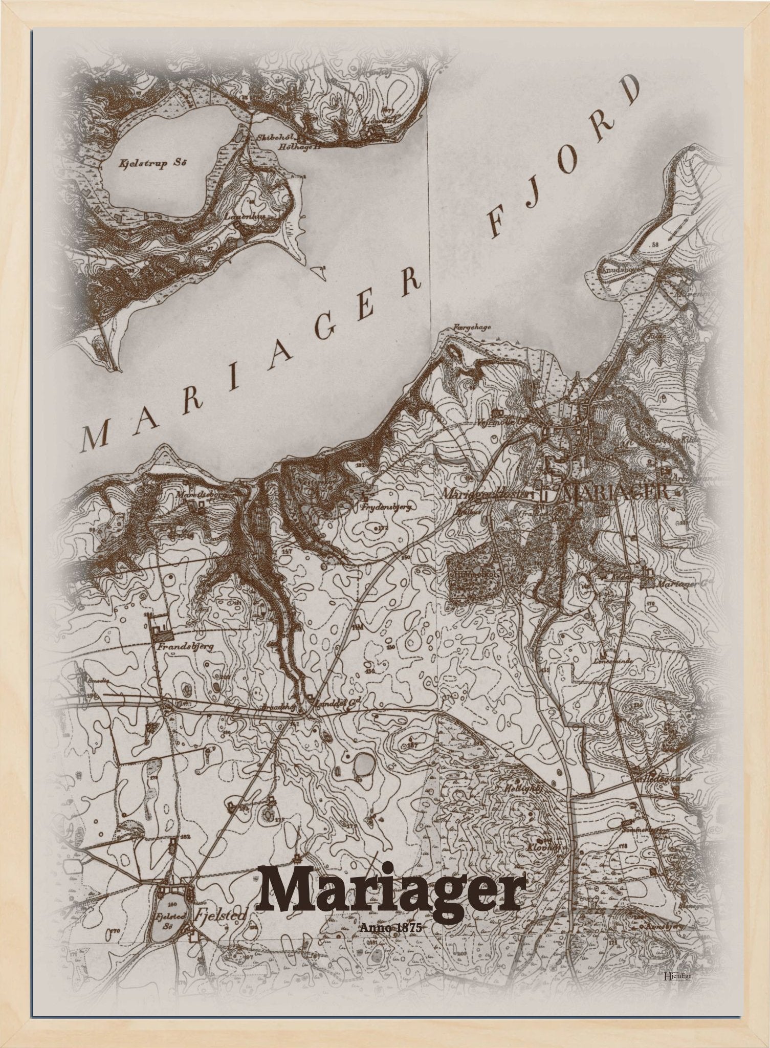Mariager anno år 1875 | retro plakat fra din HjemEgn | hurtig levering og høj kvalitet [køb nu] 