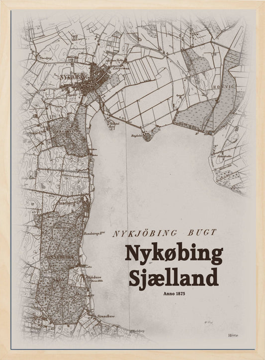 Nykøbing Sjælland anno år 1875 | retro plakat fra din HjemEgn | hurtig levering og høj kvalitet [køb nu] 