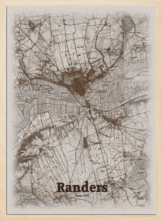 Randers anno år 1875 | retro plakat fra din HjemEgn | hurtig levering og høj kvalitet [køb nu] 
