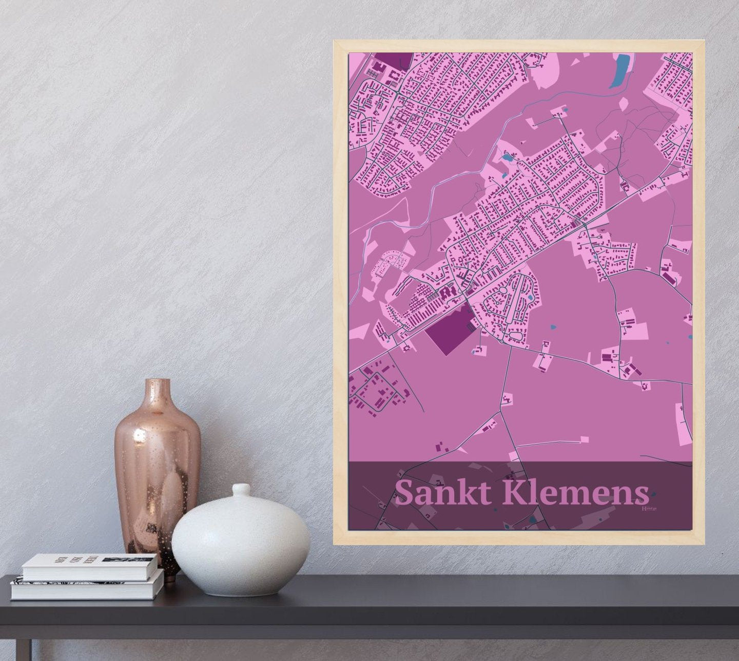 Sankt Klemens plakat i farve  og HjemEgn.dk design firkantet. Design bykort for Sankt Klemens