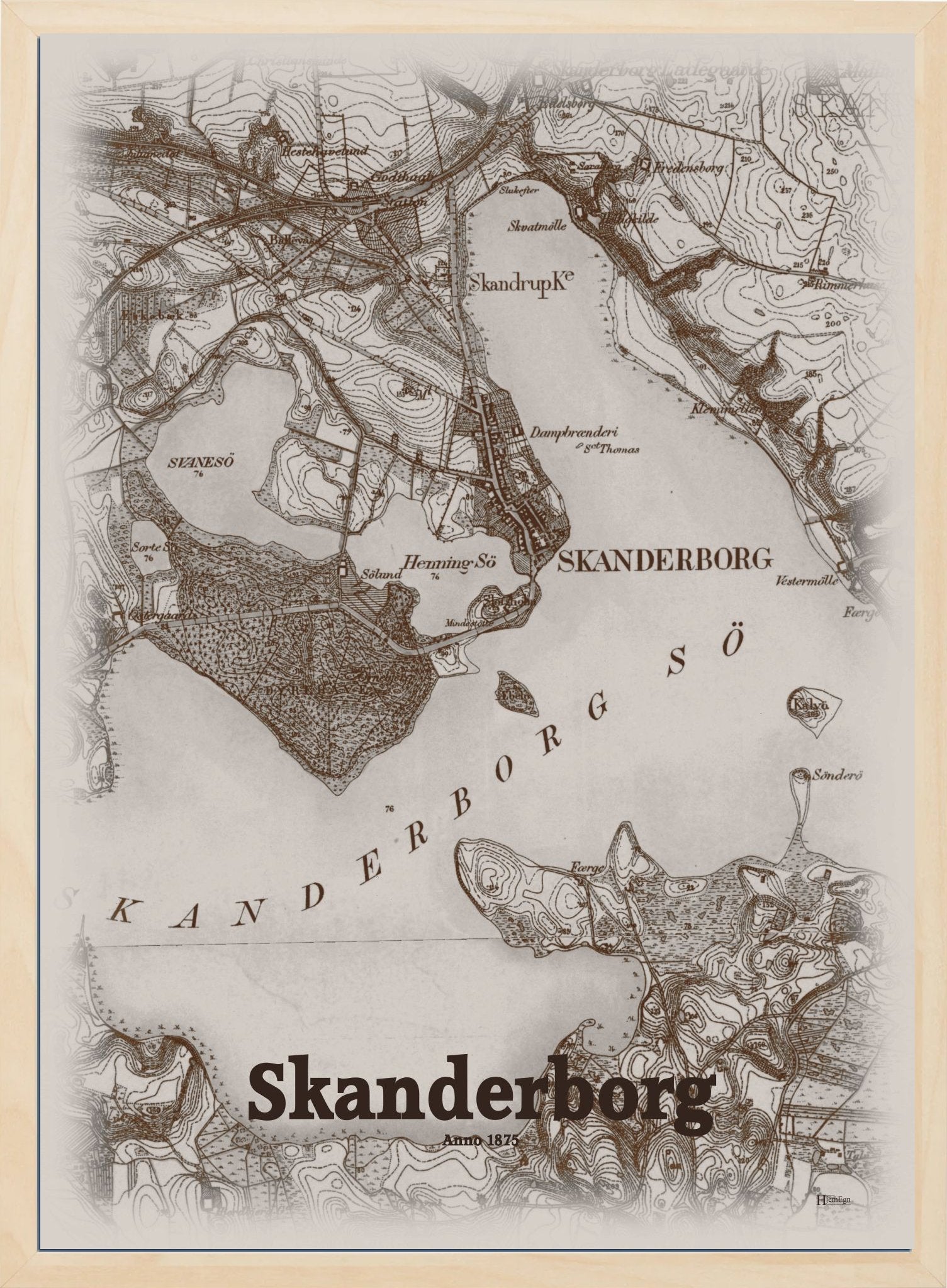 Skanderborg 1875 - HjemEgn Nostalgi plakat - Hjemegn