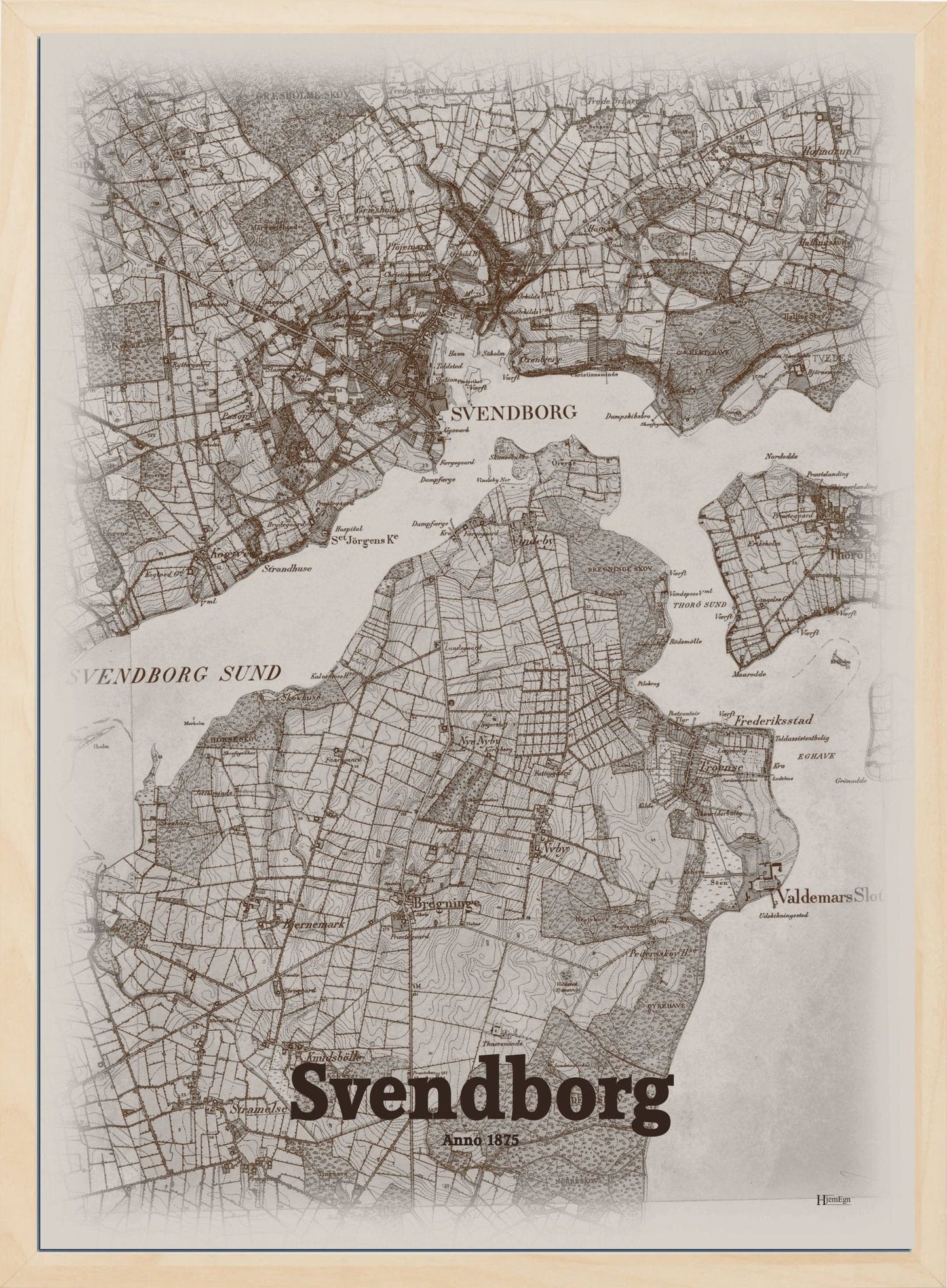 Svendborg 1875 - HjemEgn Nostalgi plakat - Hjemegn