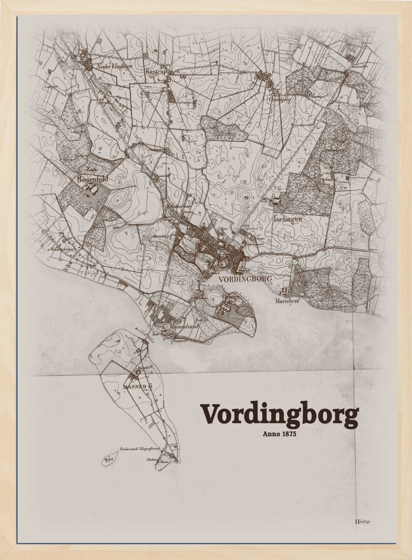 Vordingborg 1875 - HjemEgn Nostalgi plakat - Hjemegn
